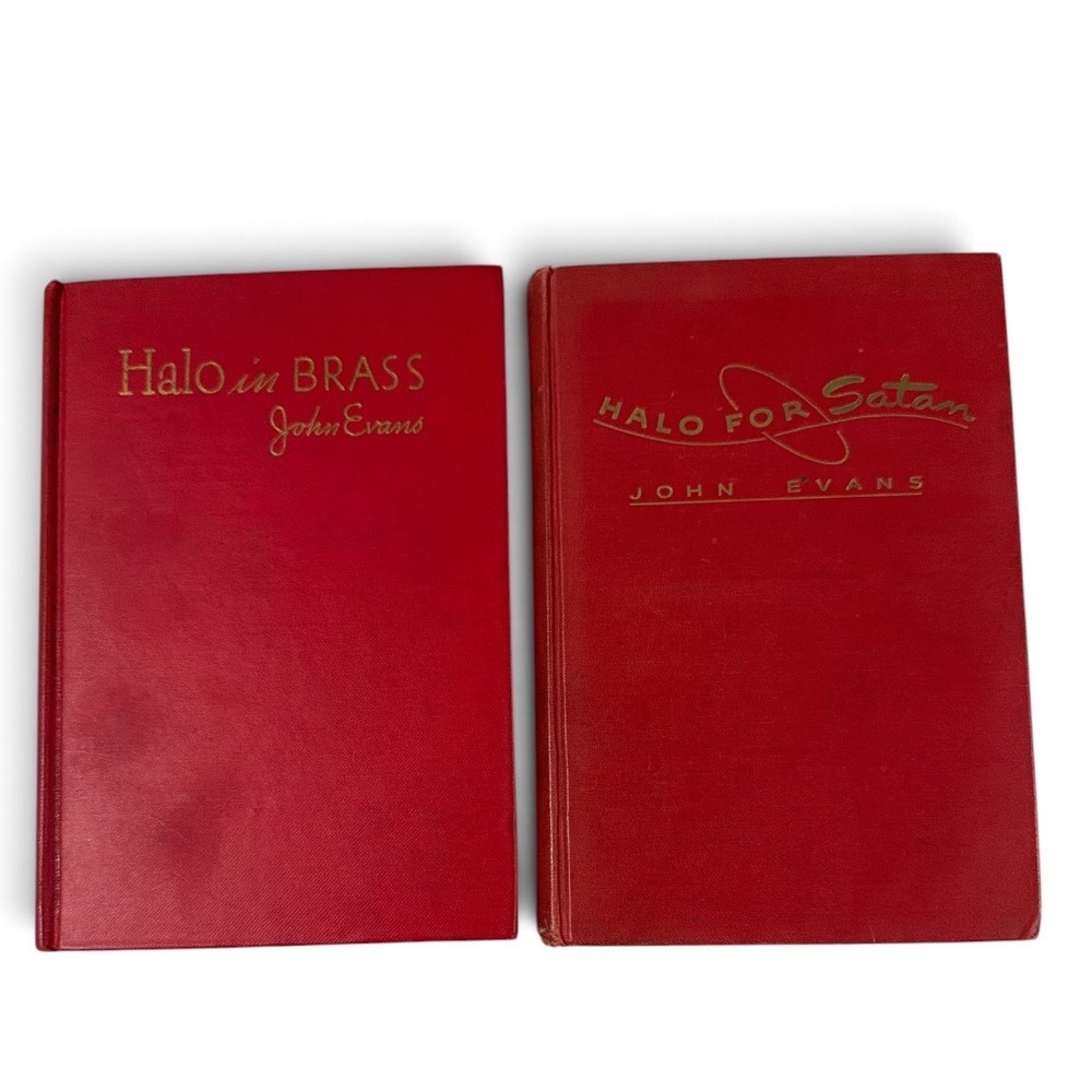 John Evans Paul Pine Mystery 2 Book Set Halo in Brass 1st Ed & Halo for Satan